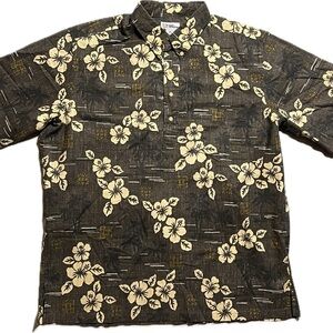 Reyn Spooner Y2K Floral Black & Cream Hibiscus Palms